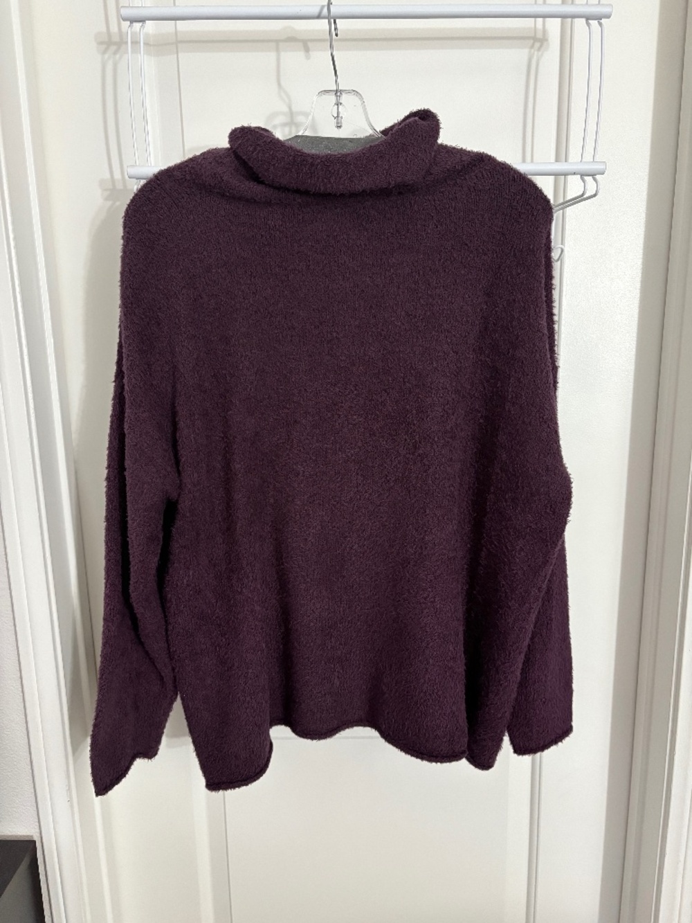 Eileen Fisher Organic Cotton Purple Cozy Fluffy Sweater
